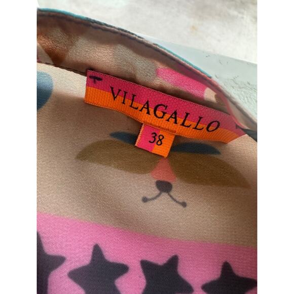 Vilagallo Womens Button Front Long Sleeve Top Size 38 Whimsical Fairy Sheer - Picture 10 of 16